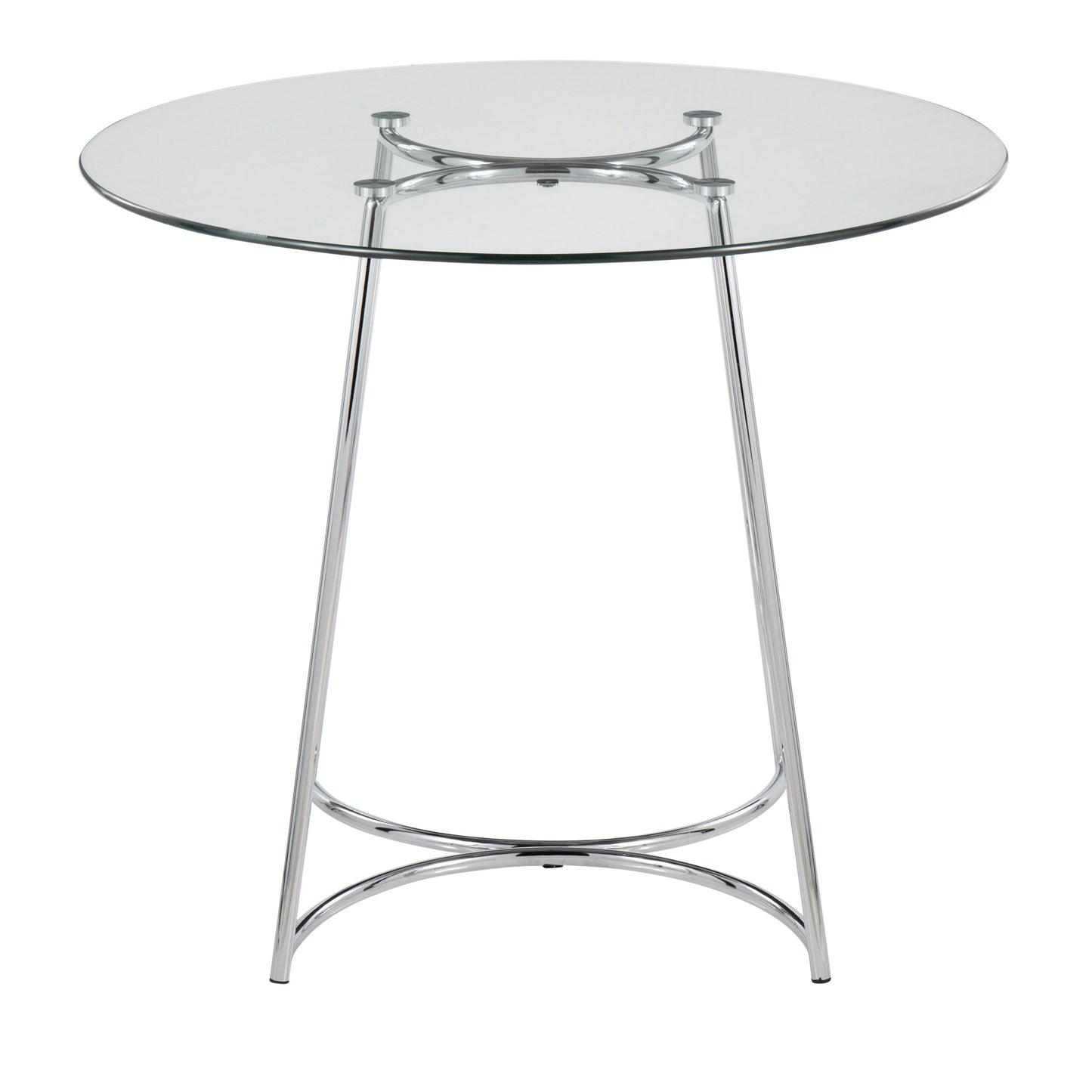 Cece Contemporary Dinette Table in Chrome with Clear Glass Top by LumiSource