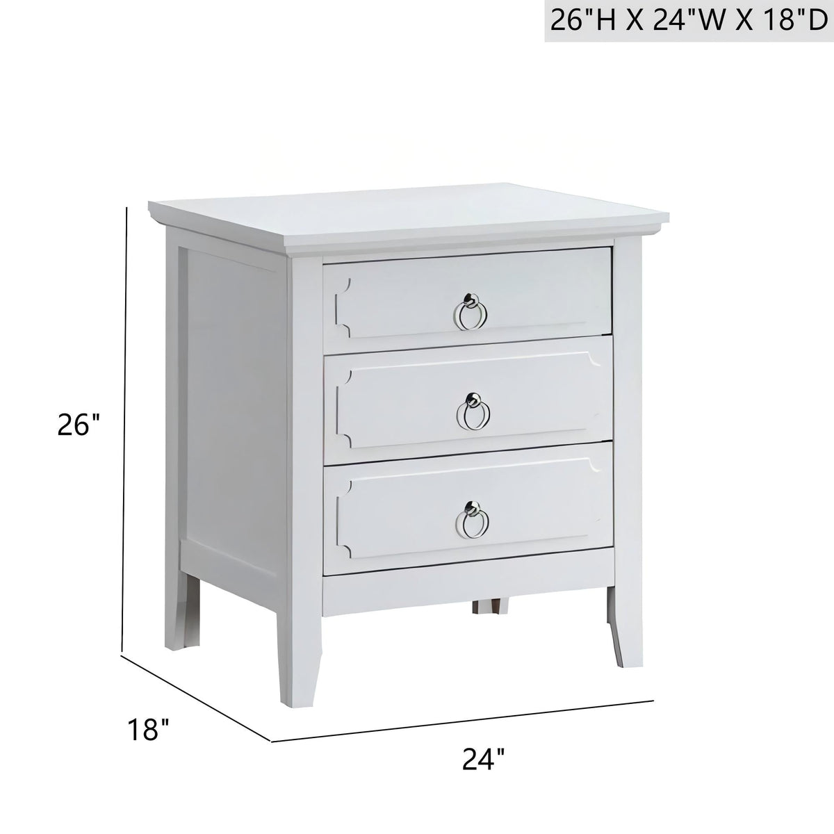 Hammond G0091-N 3 Drawer Nightstand