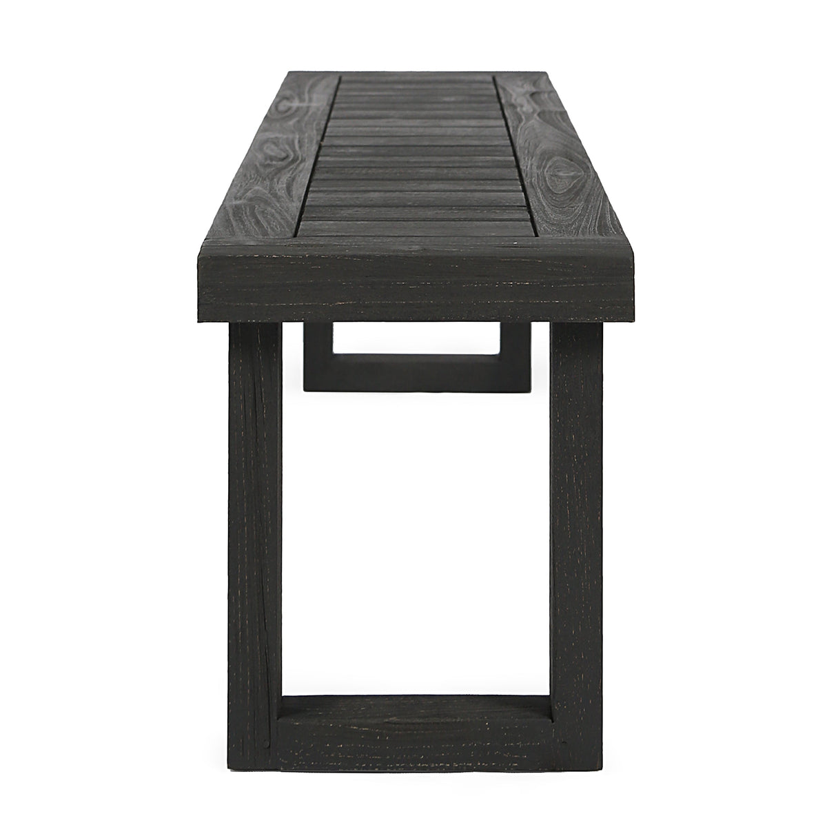 3-Piece Solid Acacia Wood Outdoor Dining Set, Sandblast Dark
