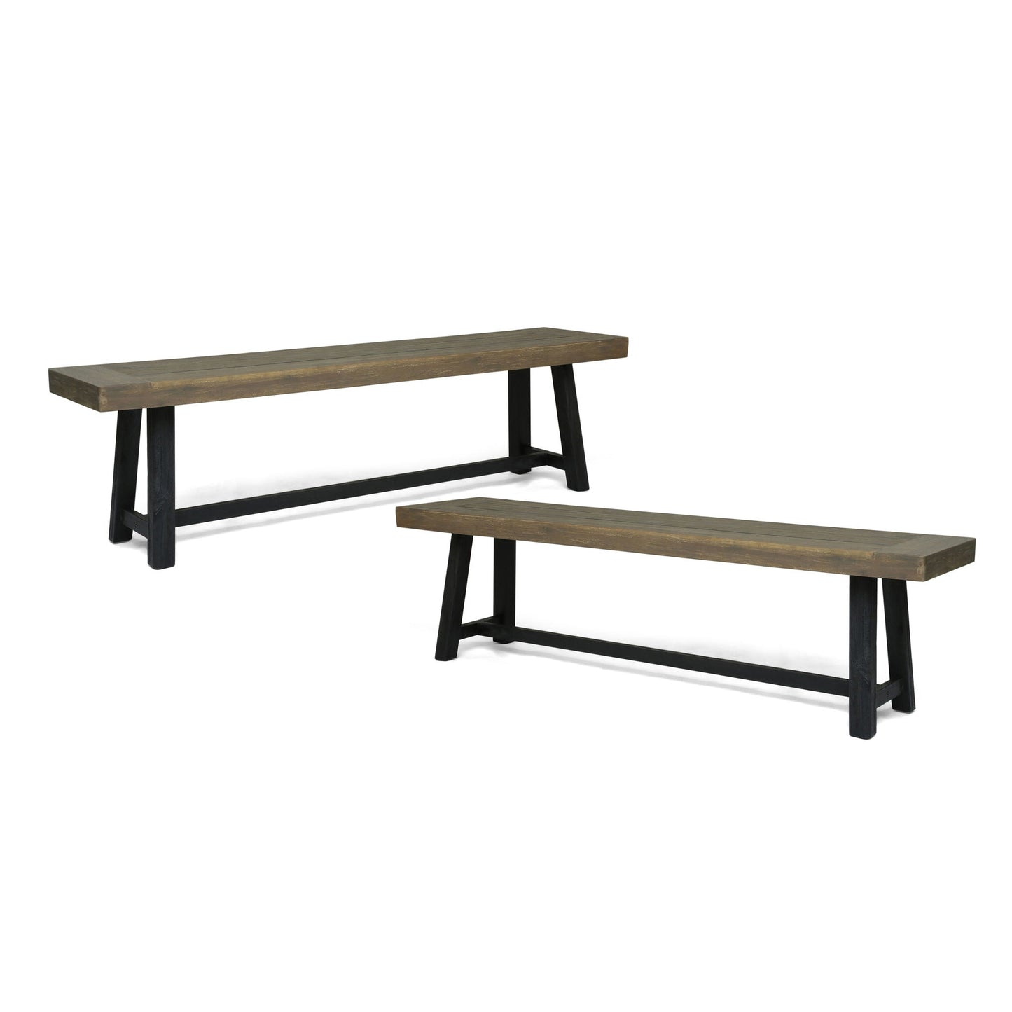 Cloud Outdoor Bench With Acacia Wood Frame and Slat Panel Design