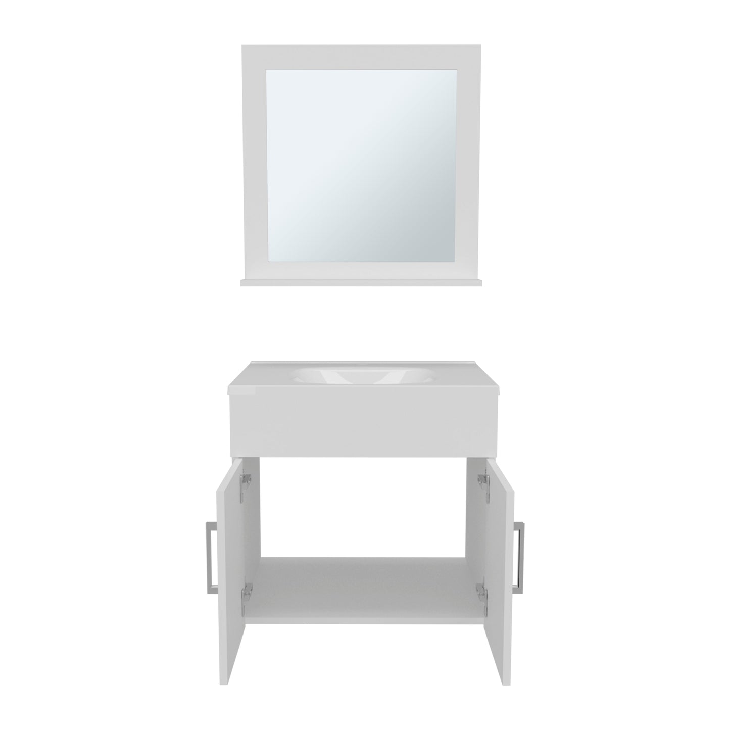 Bathroom Set, Vanity Sink + Mirror with Storage