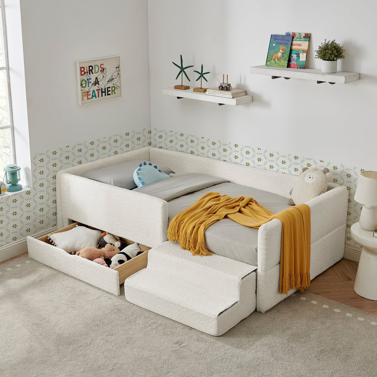 Twin Size Safe Cozy Multi-Functional Kids Bed