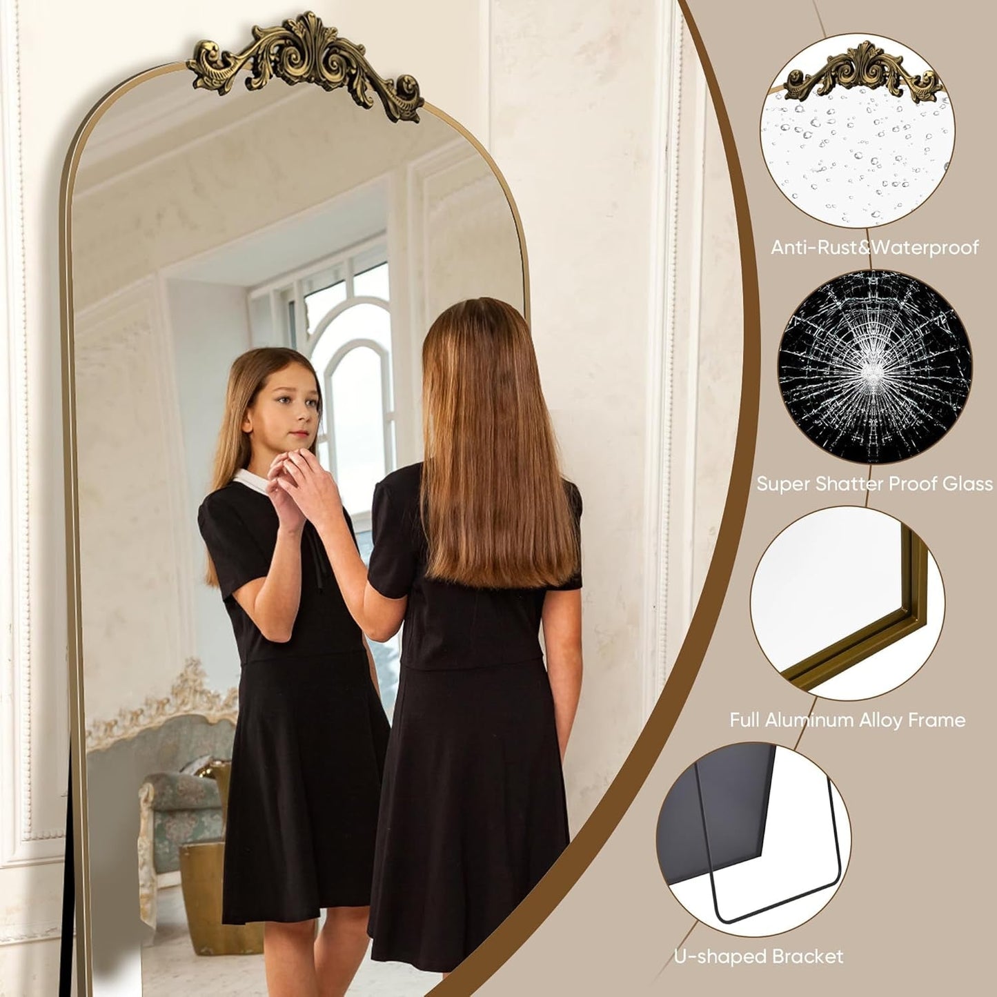 Full Length Floor Mirror 71x28 Inch Bronze For Bedroom