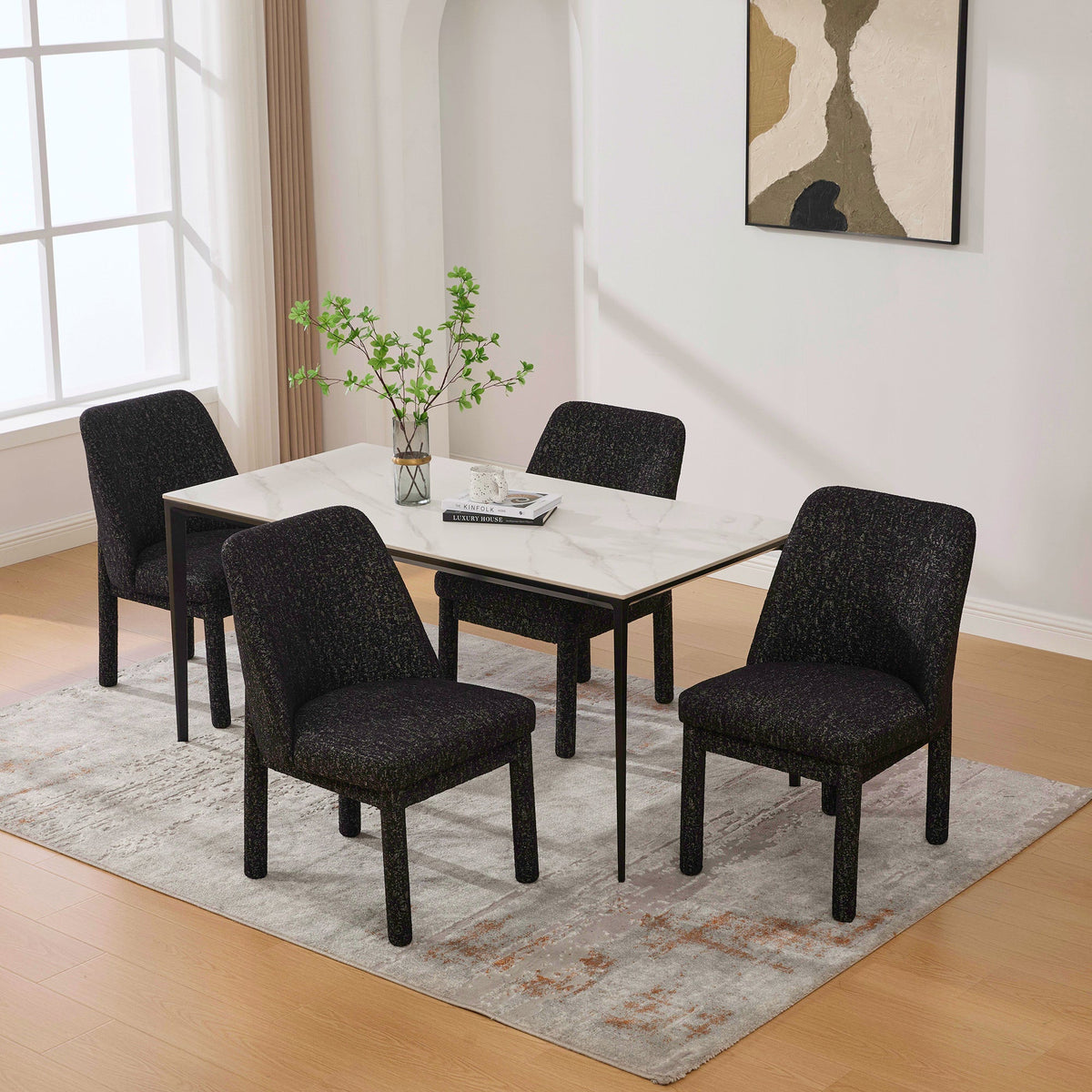21.46" Wide Modern Minimalist Dining Chair Set of 4