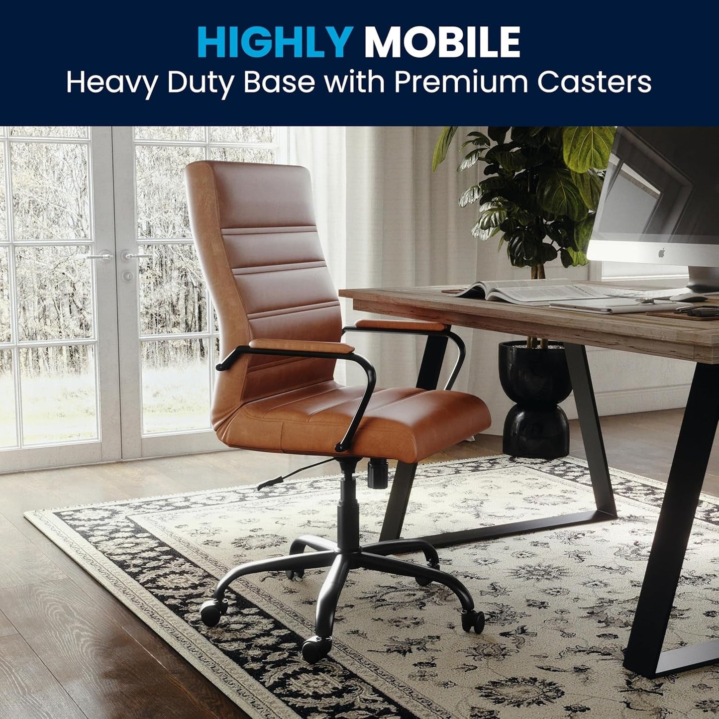 Whitney High Back Leathersoft Desk Chair Adjustable Height