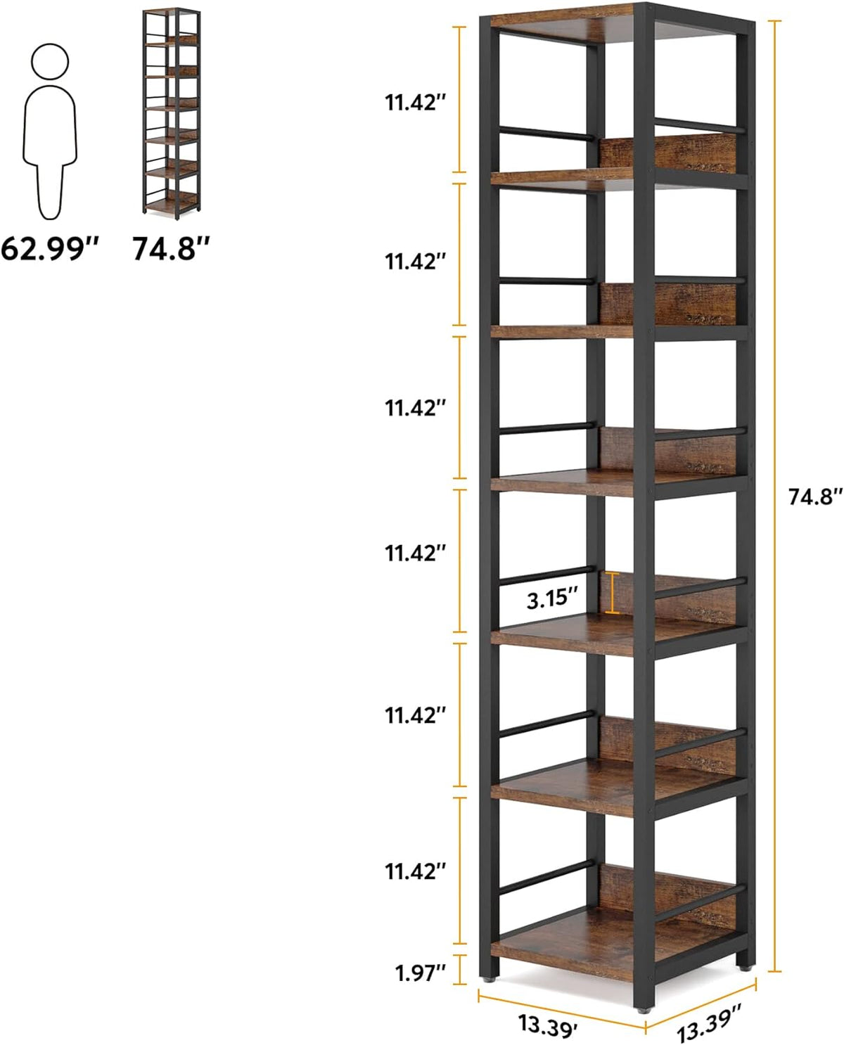 74.80" Tall 6-Tier Corner Shelf
