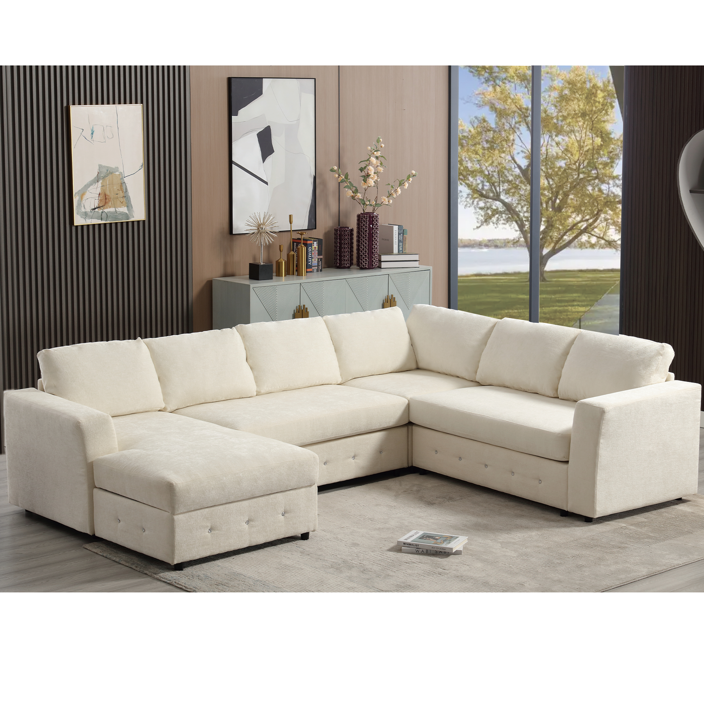 110.75" Modern U Shaped Sectional Sofa