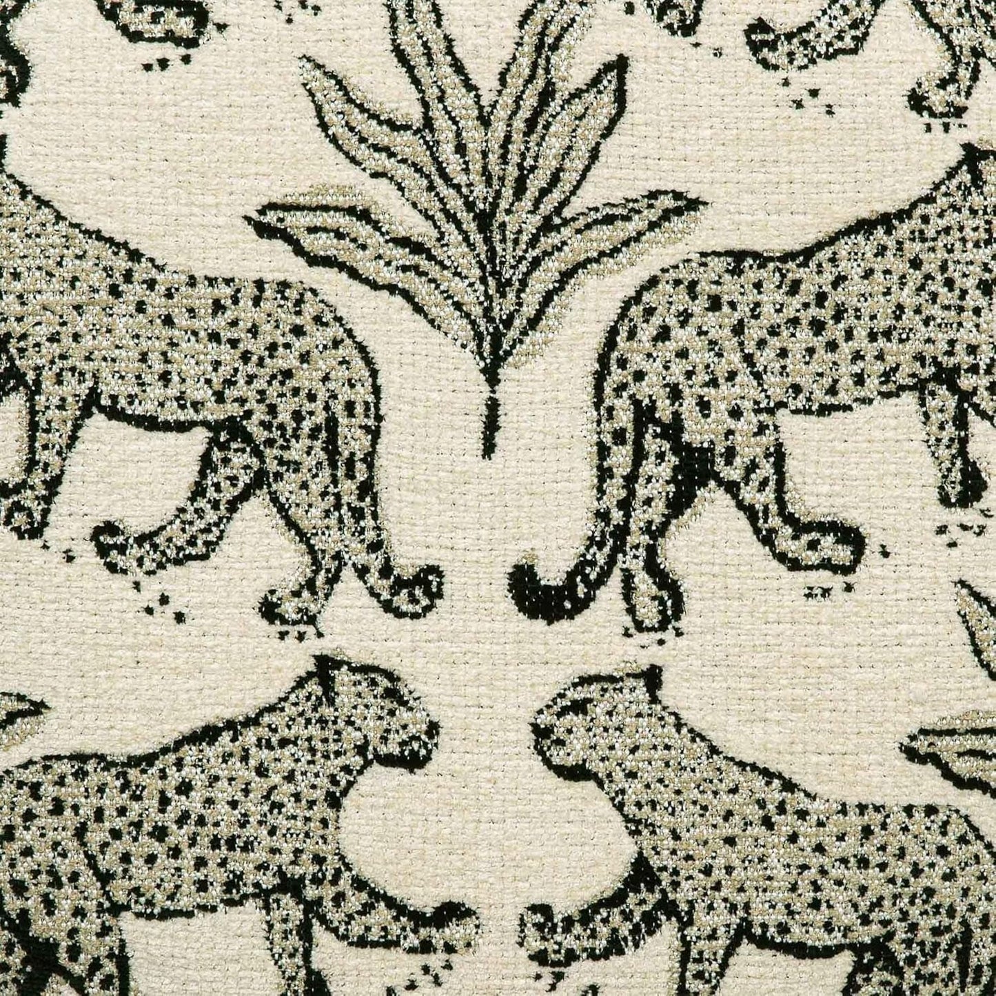 Dex Taupe Leopard Jacquard Ottoman Fully Assembled