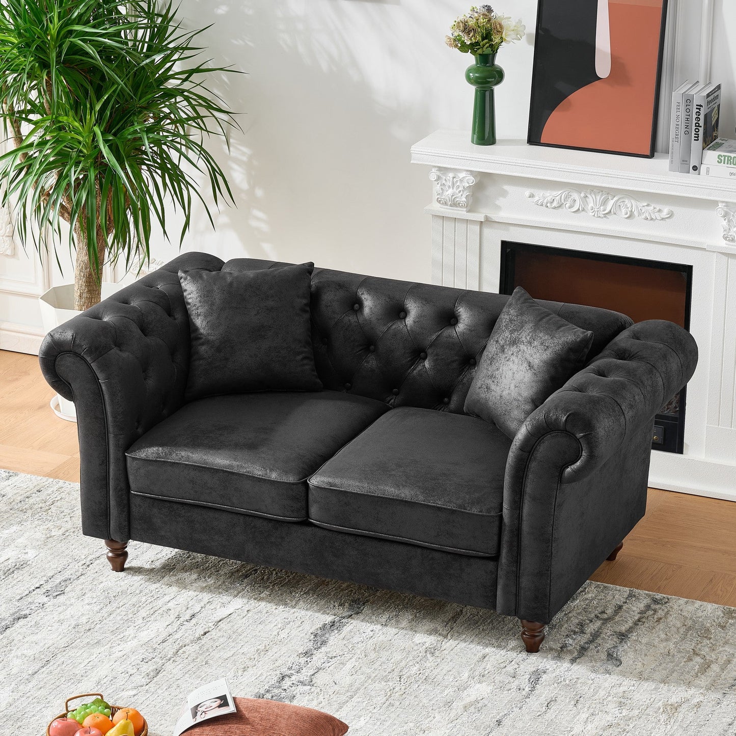 66" Chesterfield Tech Fabric Sofa
