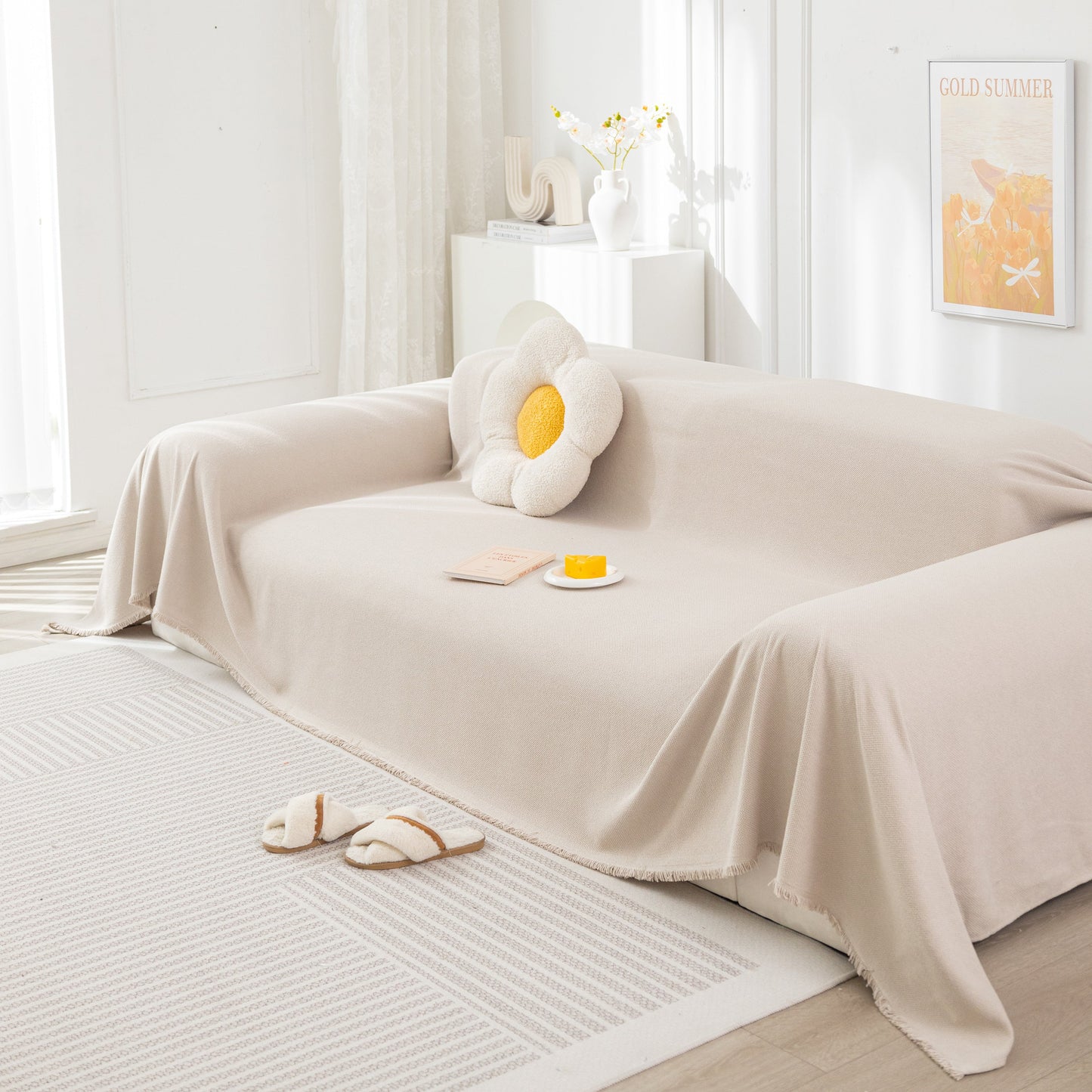 High-Tech Fabric Splash-Resistant Pet Furniture Covers for Sectionals, Dustproof Blanket for Couch
