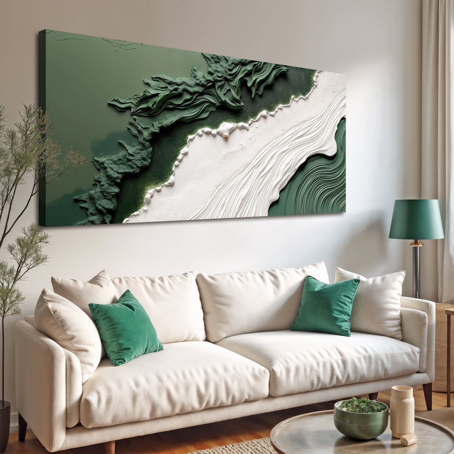 Green Rivers Abstract Wall Art VI
