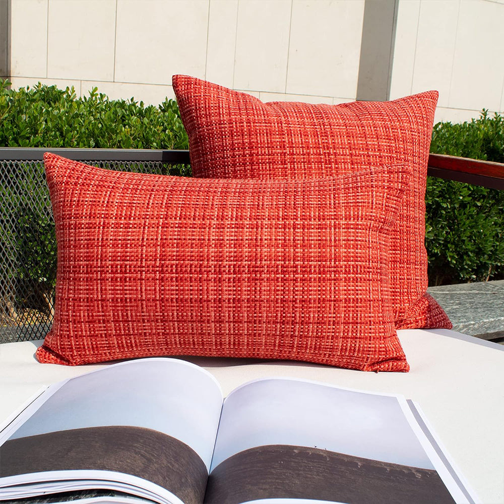 Set of 2 Premium Outdoor Waterproof Pillow (With or Without Inserts) 2 sizes