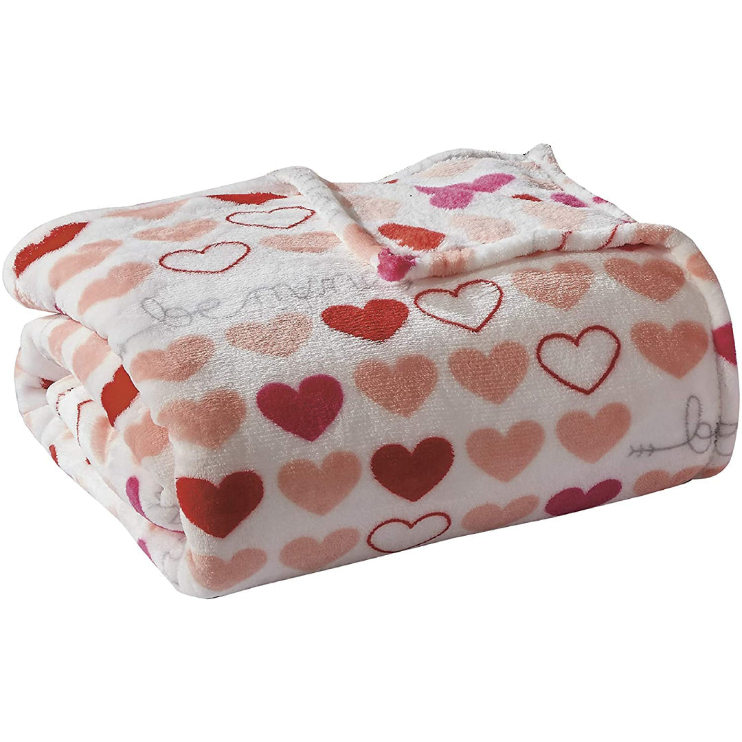 Ultra Plush Mothers Day Valentine's Day Heart-Themed Throw Blanket – Soft, Cozy, and Luxurious Fleece, 50" x 60"