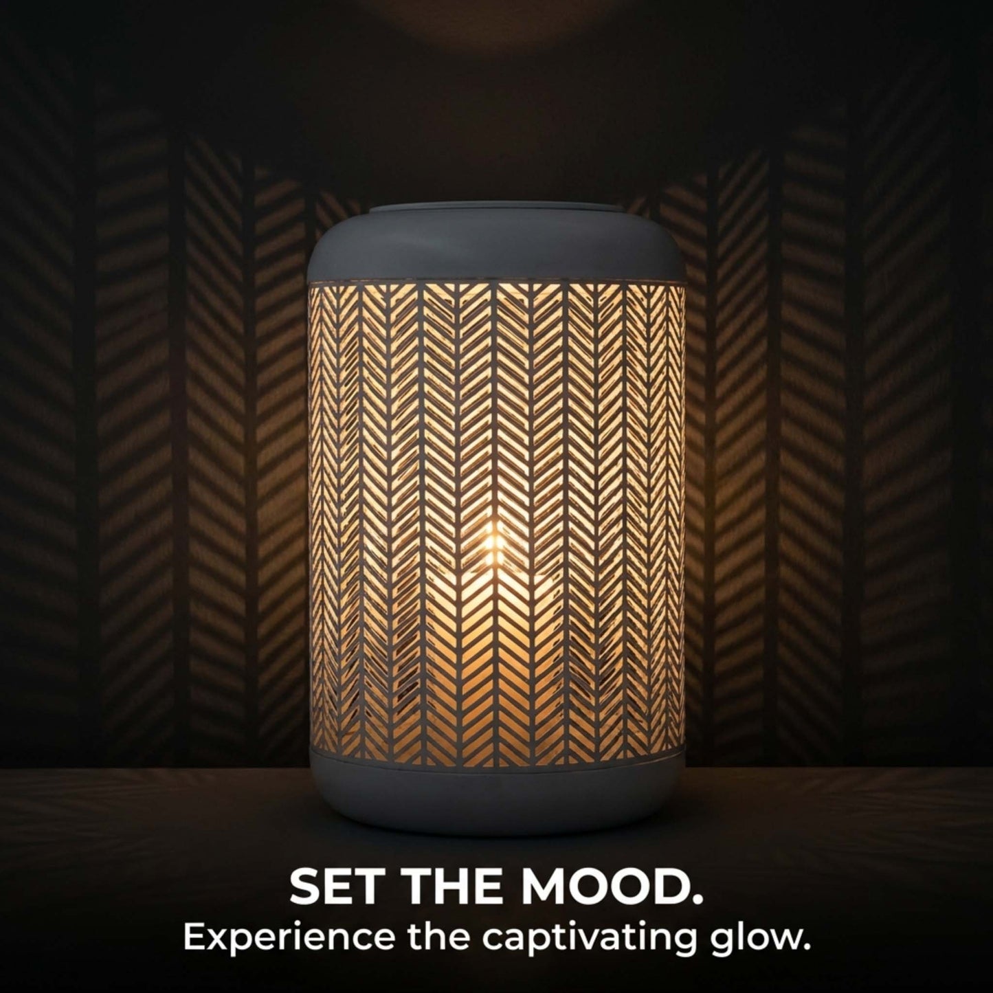 Glass Candle Holder Lantern – White Lattice Pattern Compact Basket Weave Lantern
