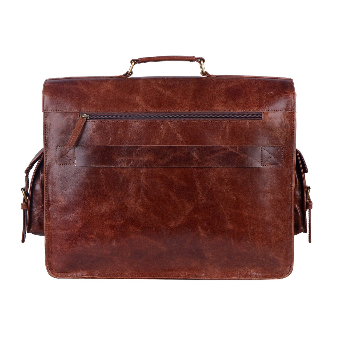 The Men's Distressed Buffalo Leather Messenger Bag