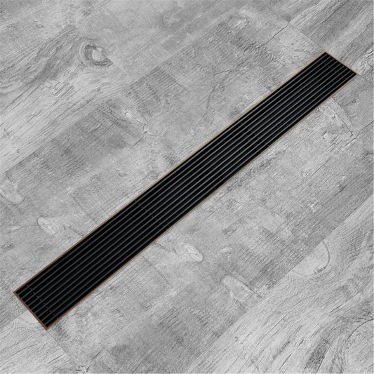 Oil Rubber Bronze Linear shower drain stainless steel material 24 inch with tile insert 2-in-1 cover with hair strainer and adjustment feet