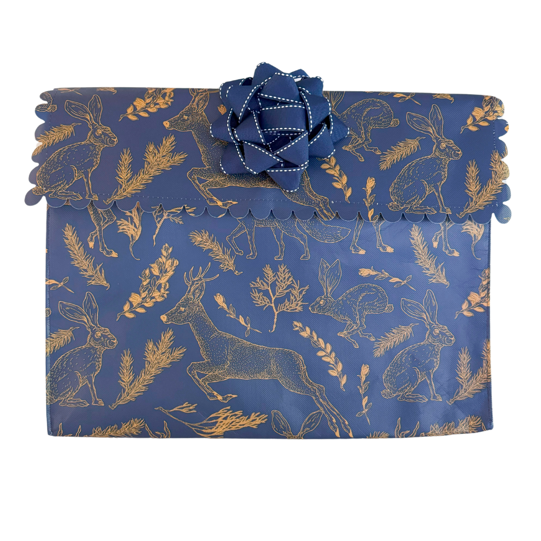 EverBow: Navy (Reusable Gift Wrap Bags – Sustainable, Foldable, Eco-Friendly)