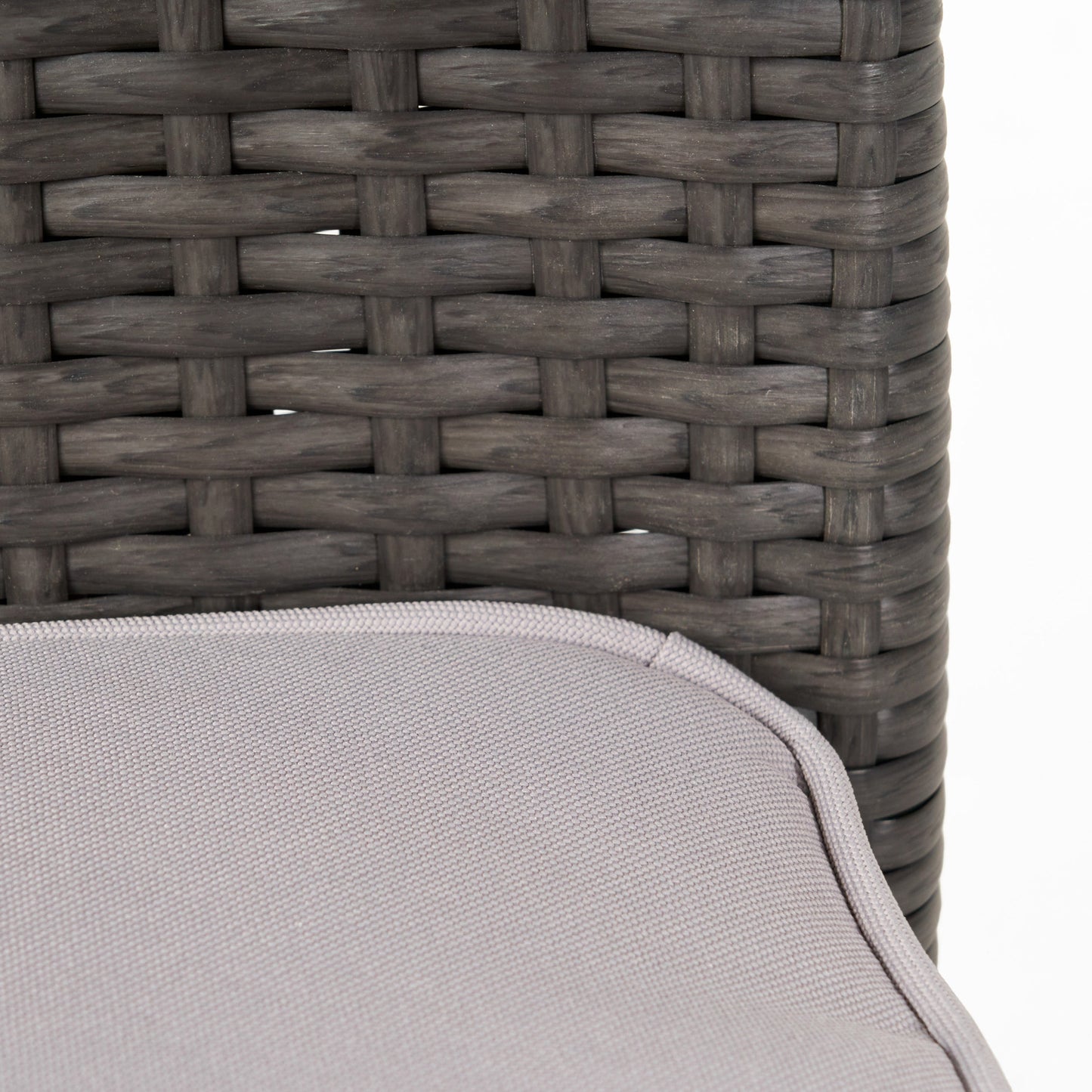 Outdoor PE Rattan Stacking Chair Set with Cushions (Set of 4)