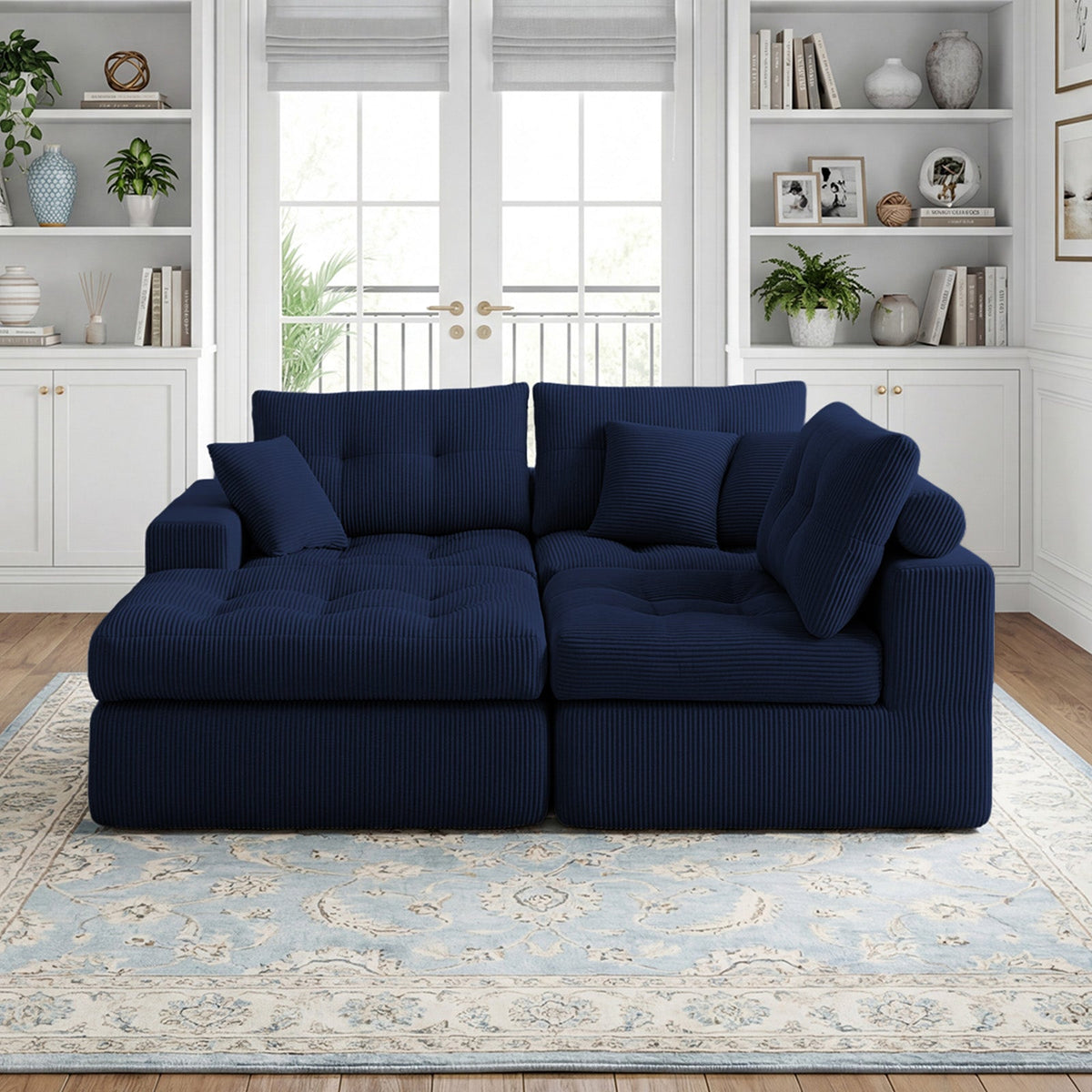 Corduroy Corner Chaise Compression Sofa Bed