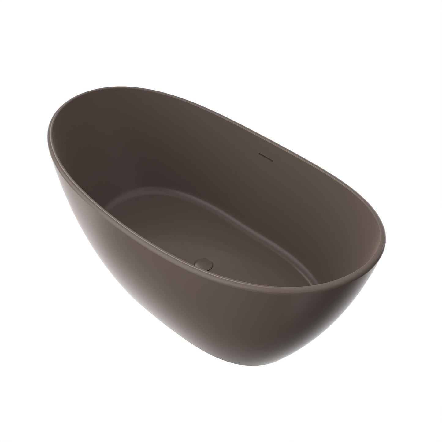 61 Inch Freestanding Solid Surface Soaking Bathtub