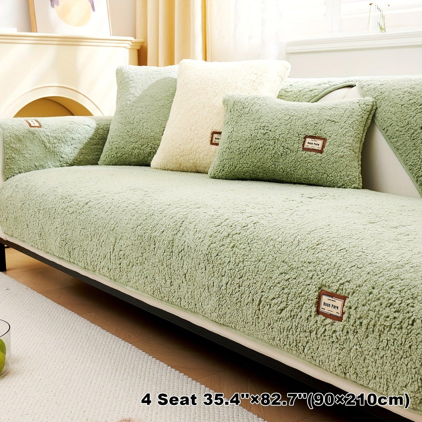 Durable 3 cushion couch cover | High-Quality Plush Sherpa Sofa Cover