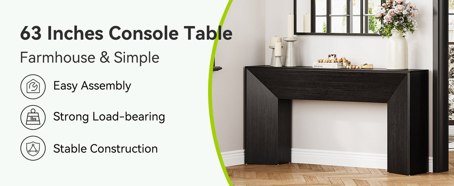 63" Extra Long Console Table - Modern Farmhouse Sofa Table