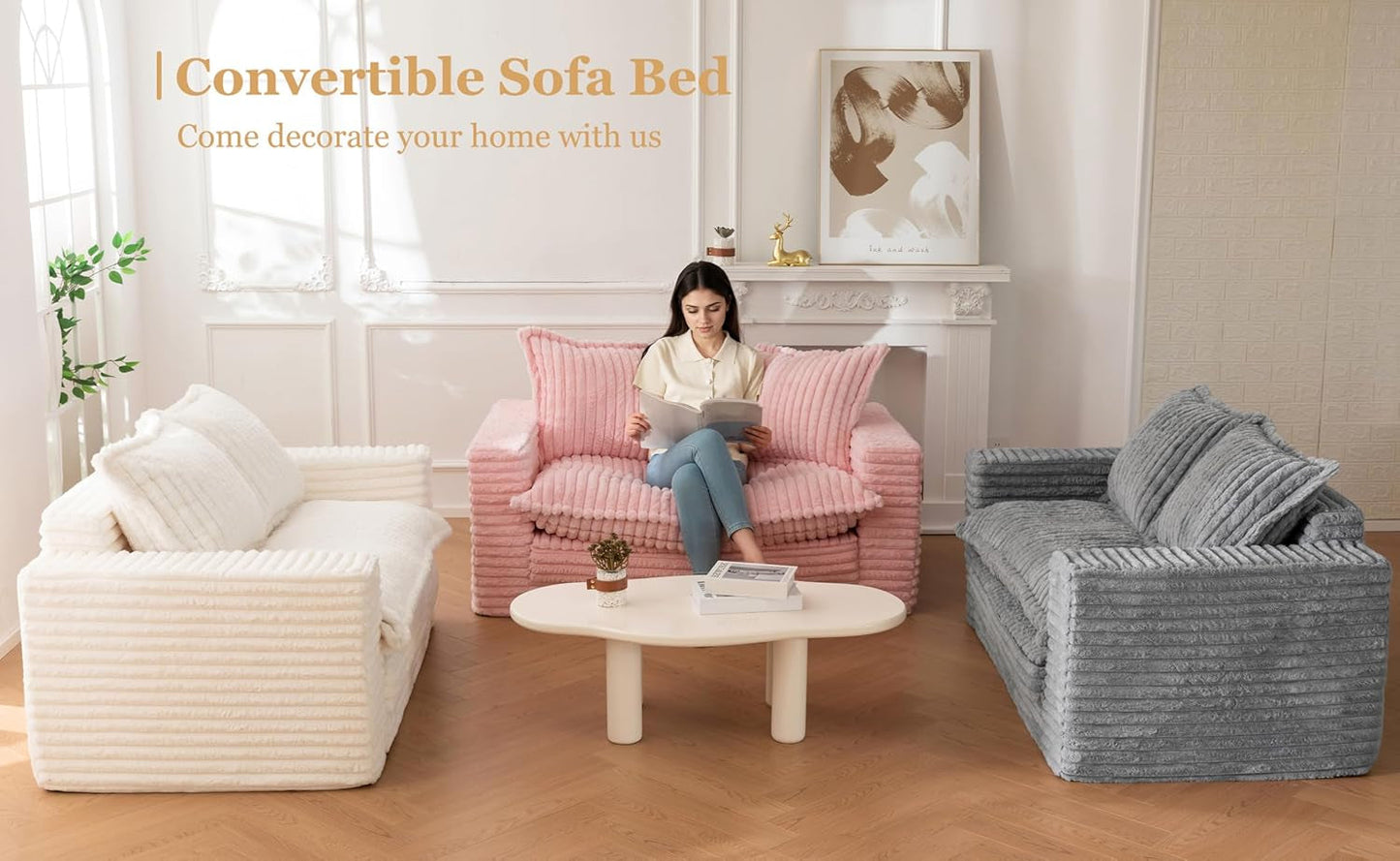 Dark Grey Interconvertible Sleeper Sofa Bed Cushions