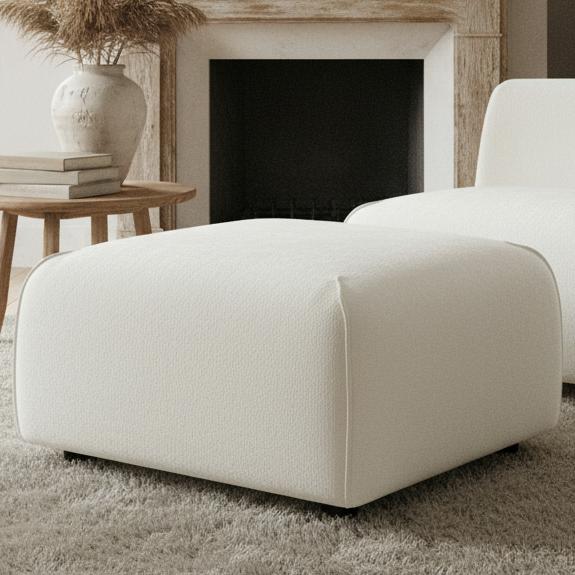 Plush Square Ottoman