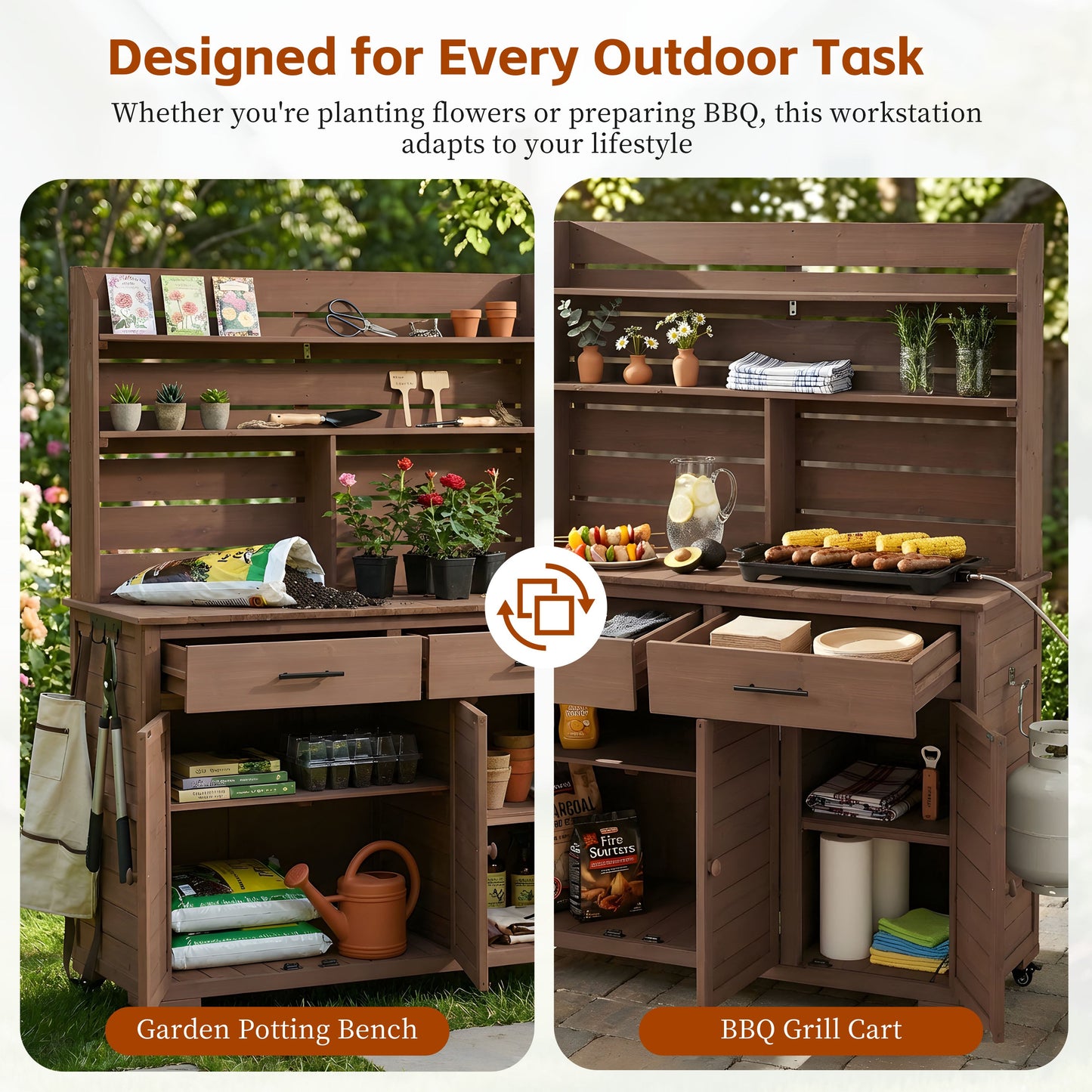 TOPMAX 65''H Large Garden Potting Bench