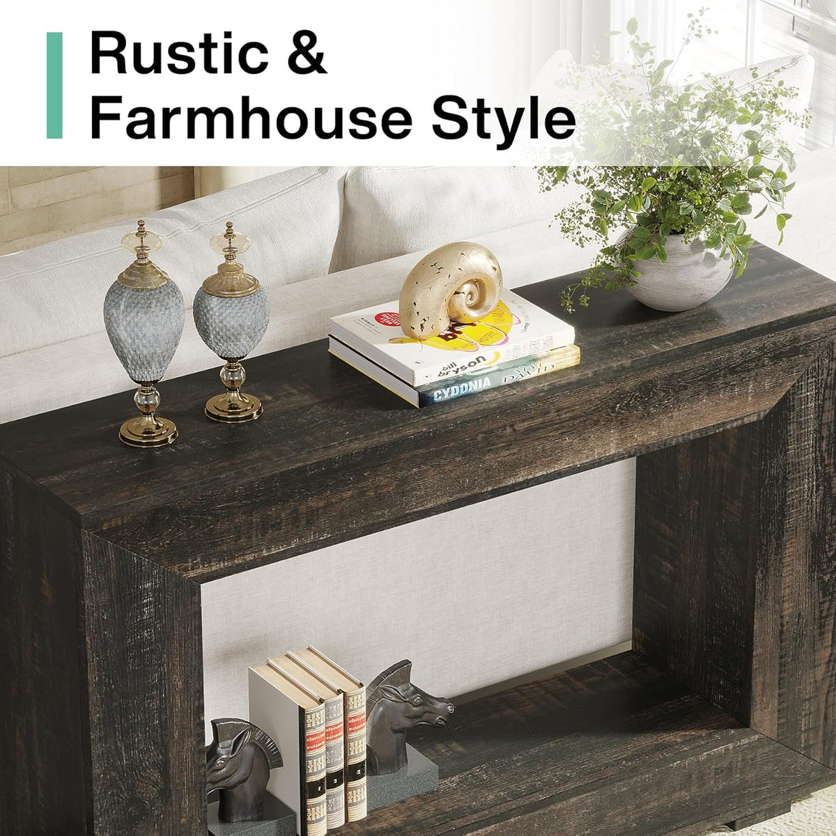 47" Farmhouse Console Table with Storage