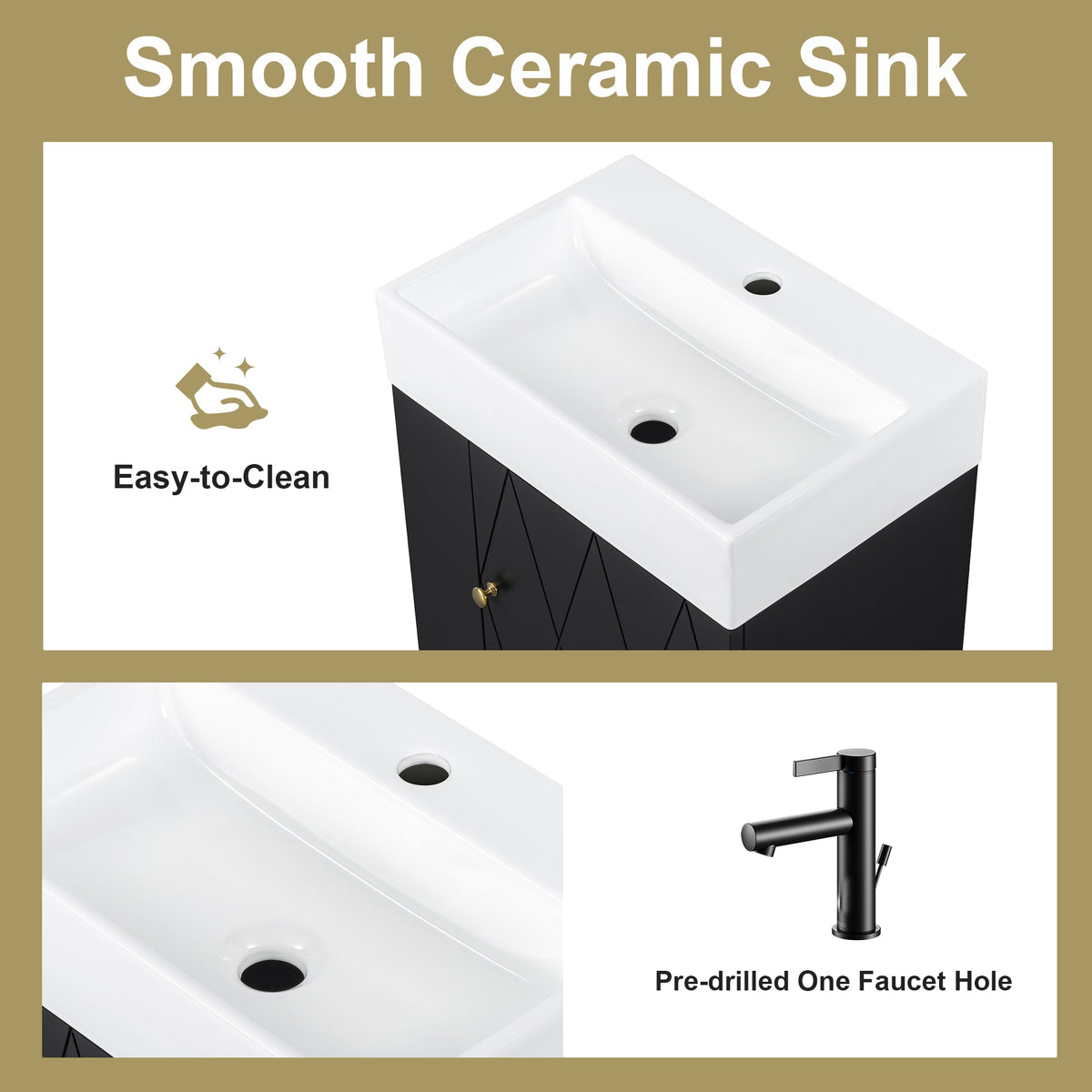 20 Inch Bathroom Vanity With Ceramic Sink