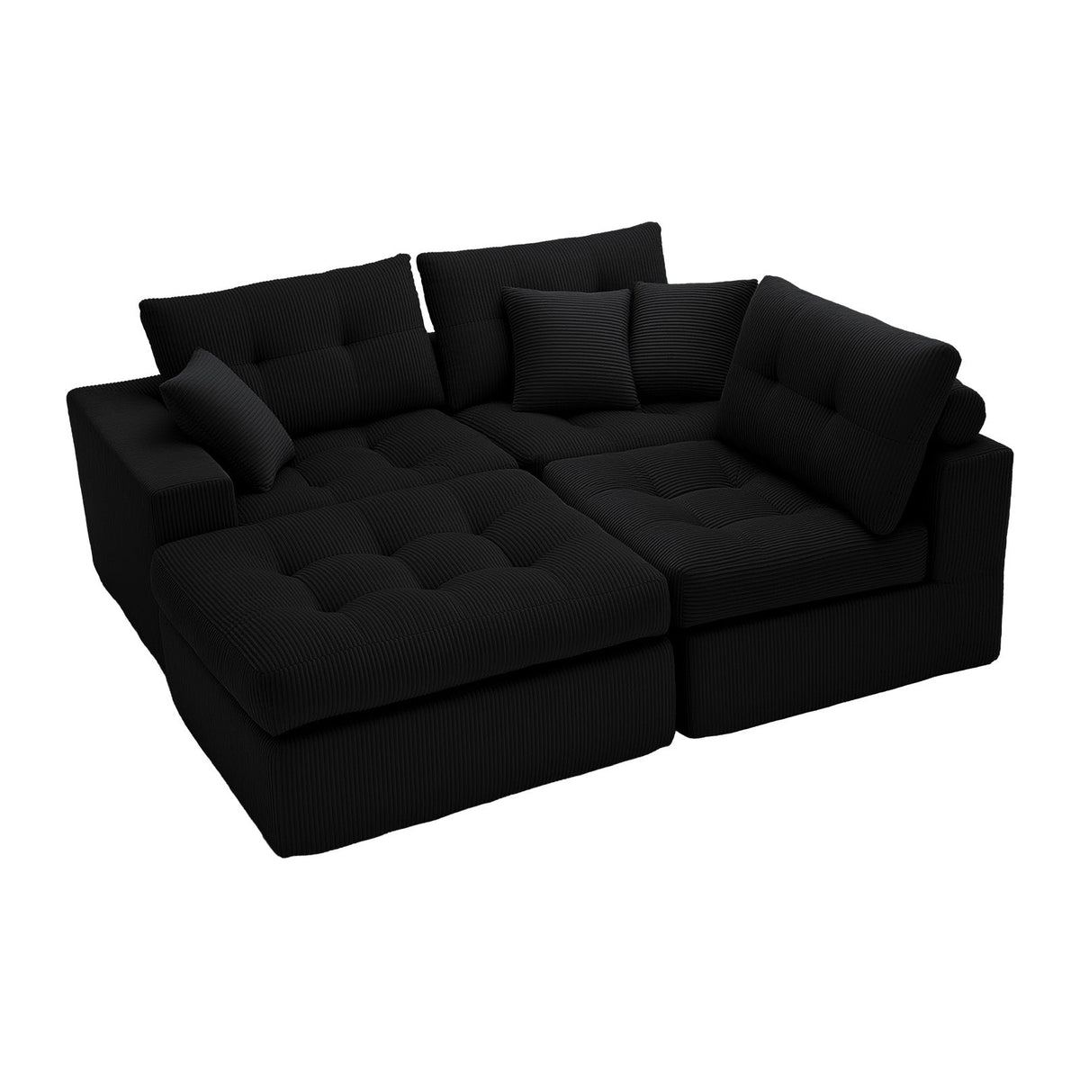 Corduroy Corner Chaise Compression Sofa Bed