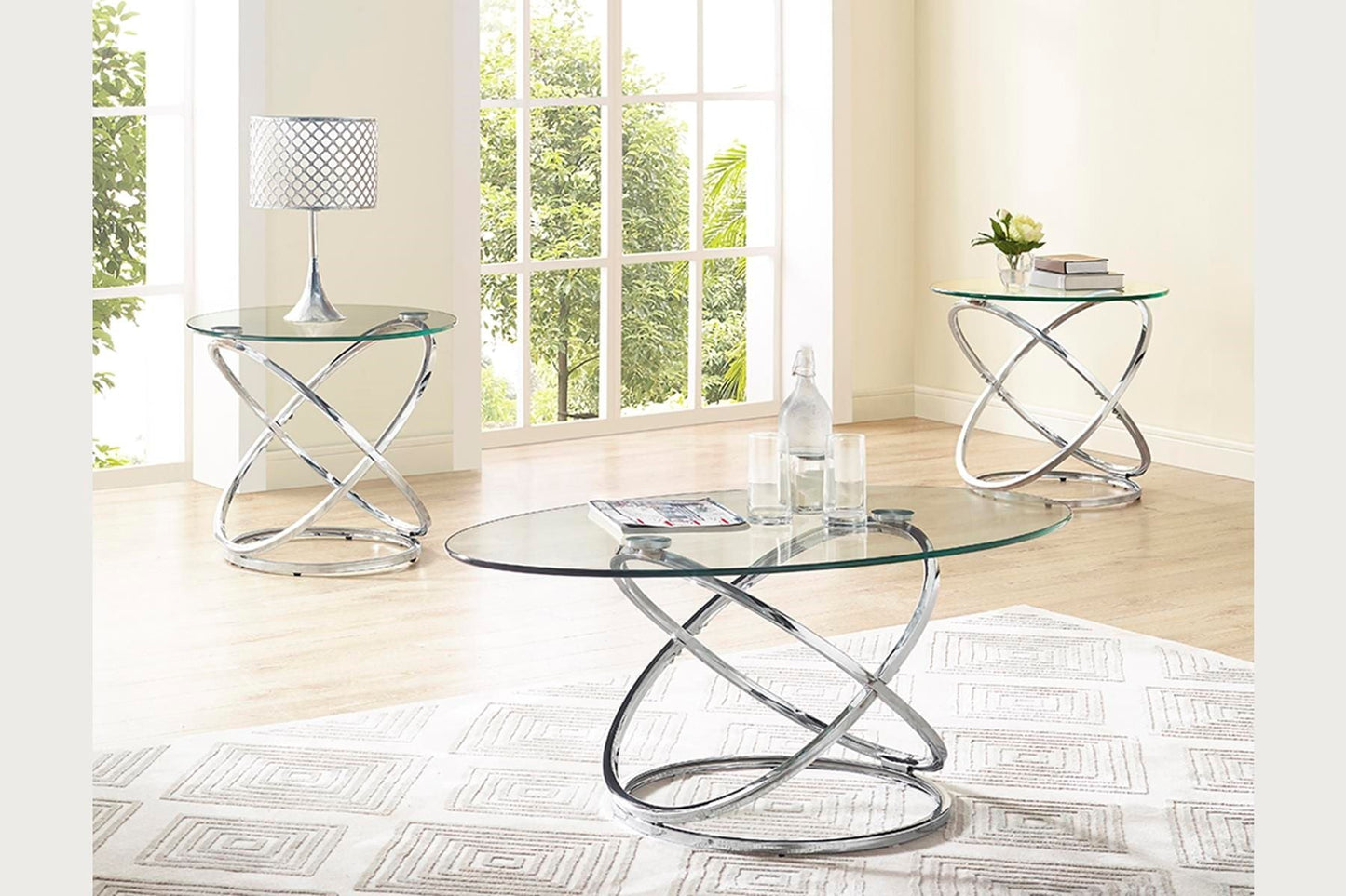 Modern Metal Cocktail Table Set