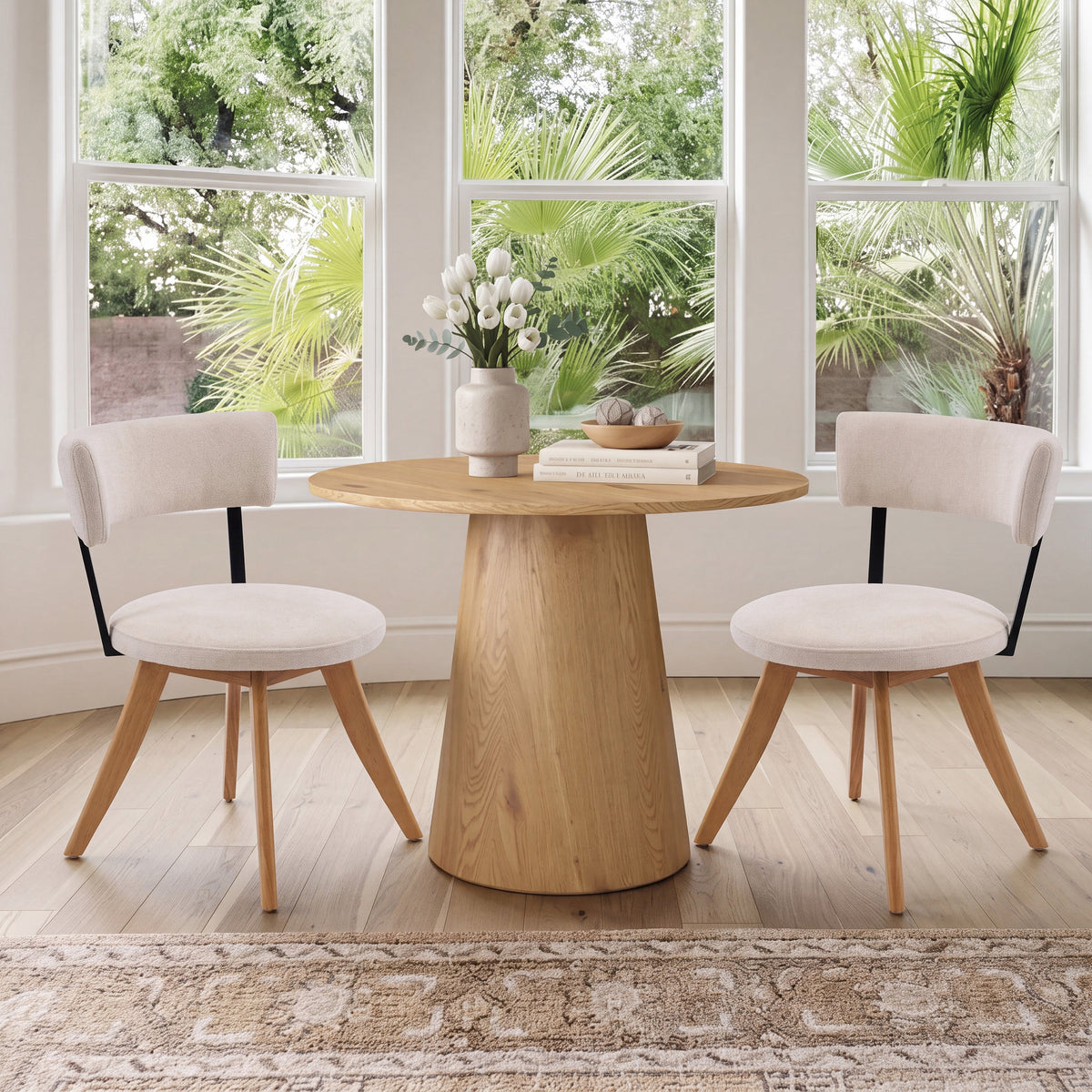 Upholstered Dining Chairs with Curved Back
