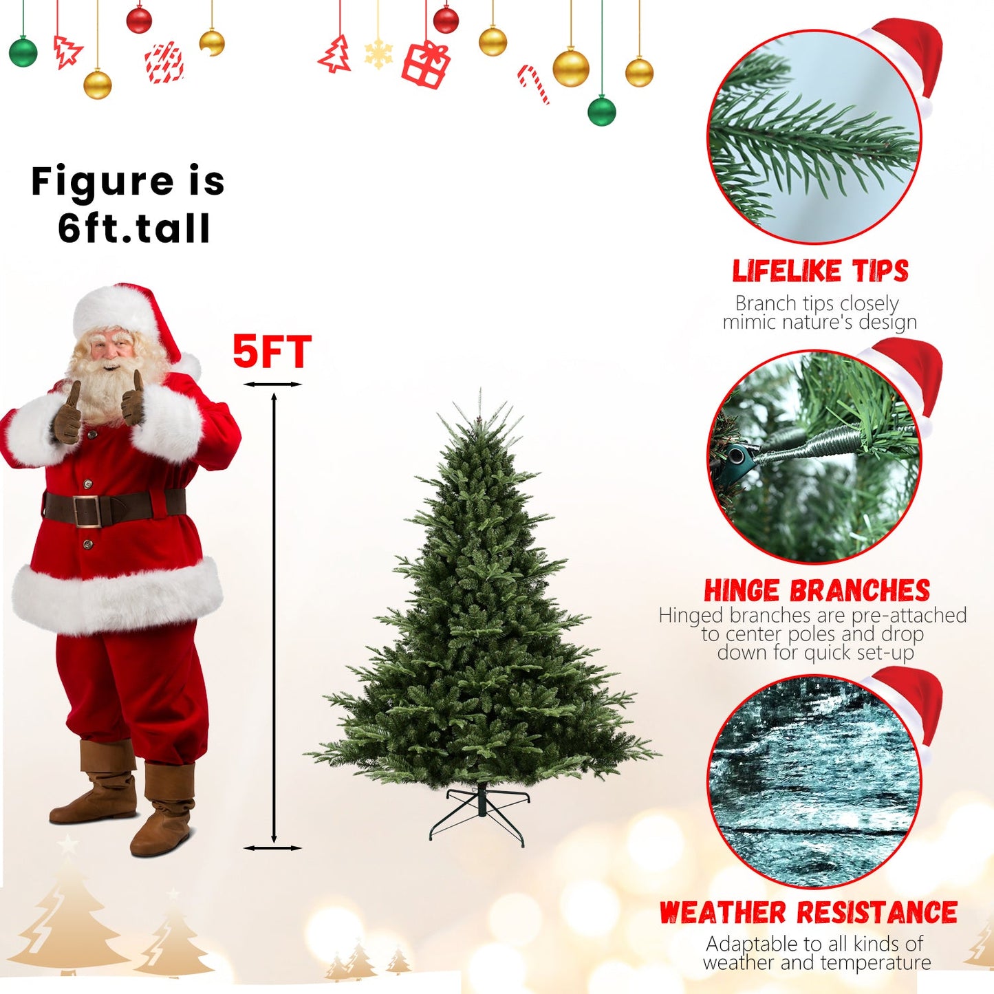 Full-Shaped 7FT Christmas Tree with 2257 Tips