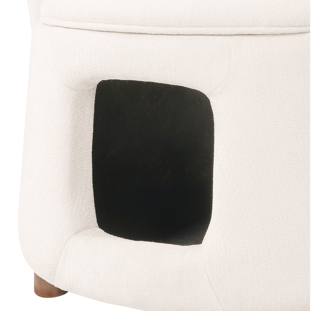 Beige Pet Friendly Chair with Hidden Pet Nook