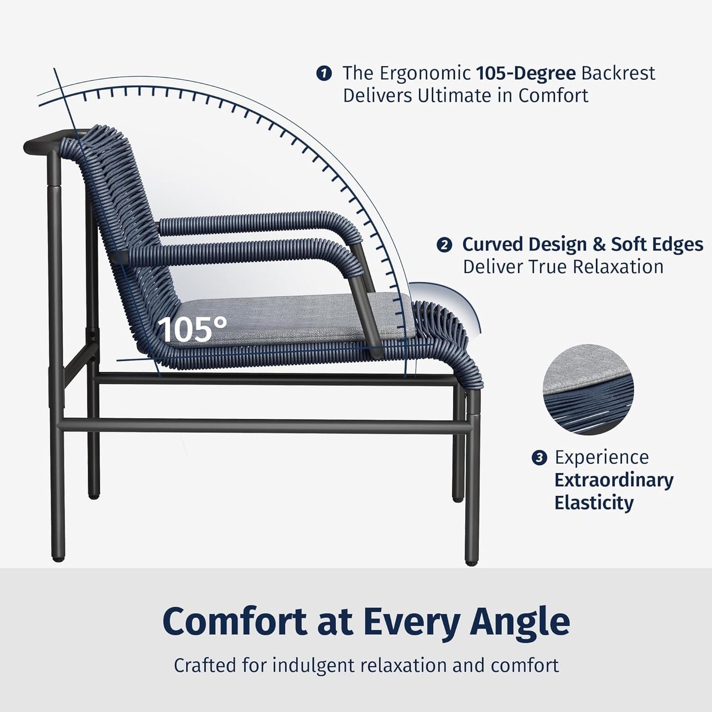 Modern Four Piece Patio Furniture Set with Comfortable Cushions