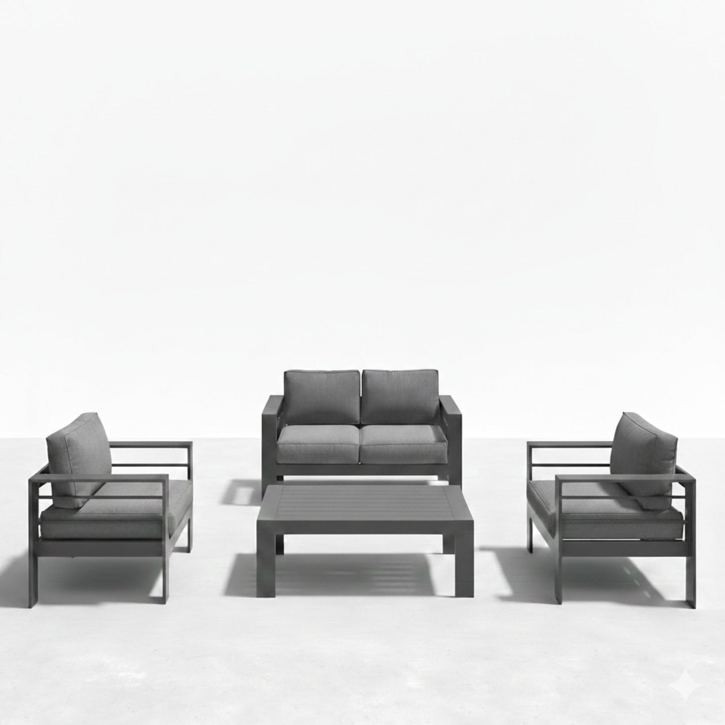 4-Piece Modern Aluminum Patio Conversation Set