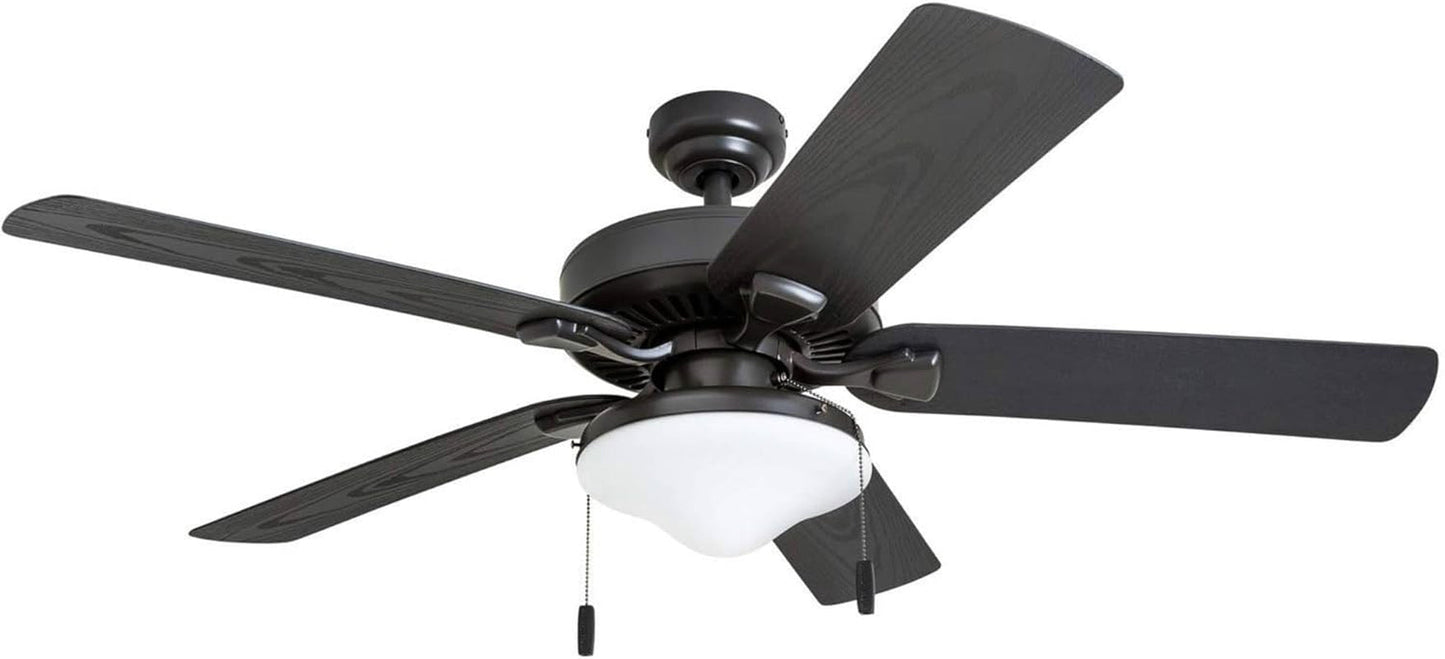 Belmar 52 Inch Bronze Damp Rated Ceiling Fan LED Light