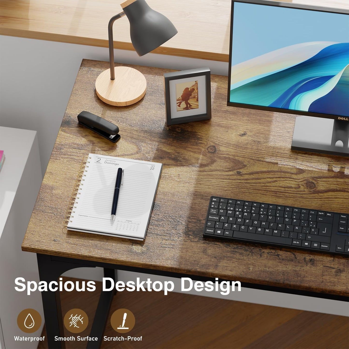 39 Inch Brown Computer Desk Modern Simple Style Home Office