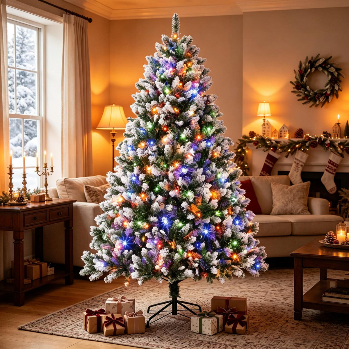 7.5 Ft Pre-Lit Artificial Christmas Tree