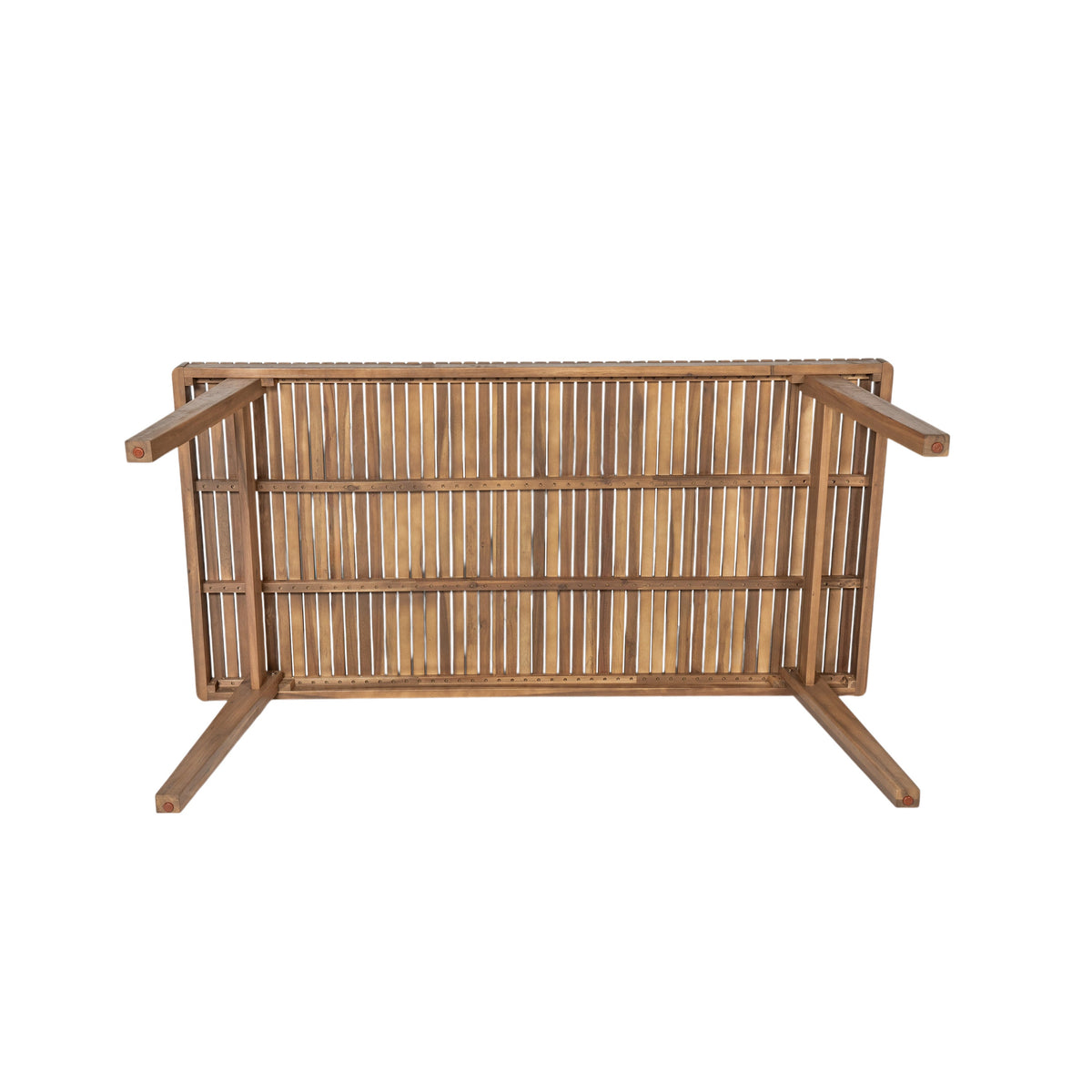 69" Acacia Wood Outdoor Dining Table with Slatted Top