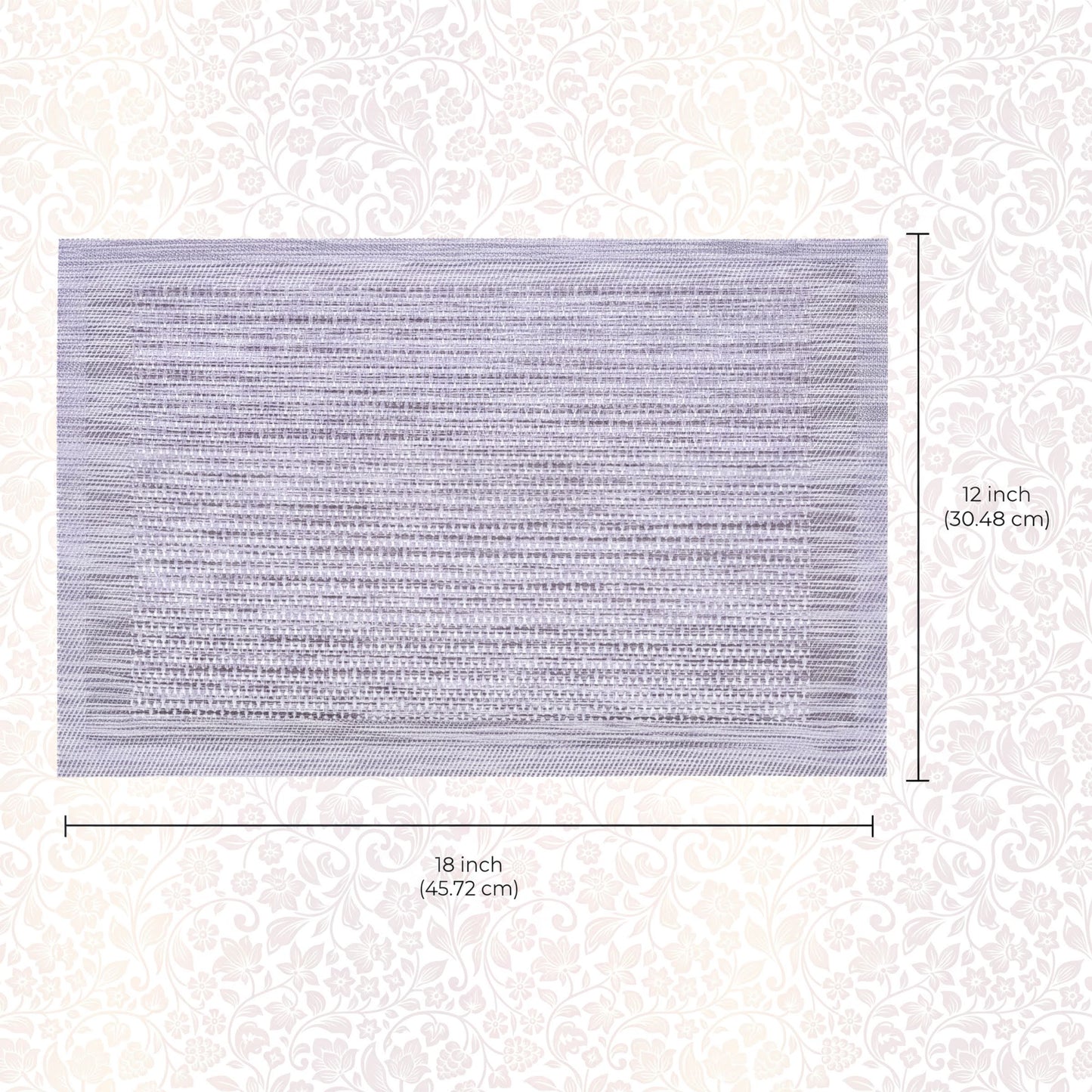 PVC Placemats – Silver Gray Dining Table Mats | Heat Resistant, Non Slip