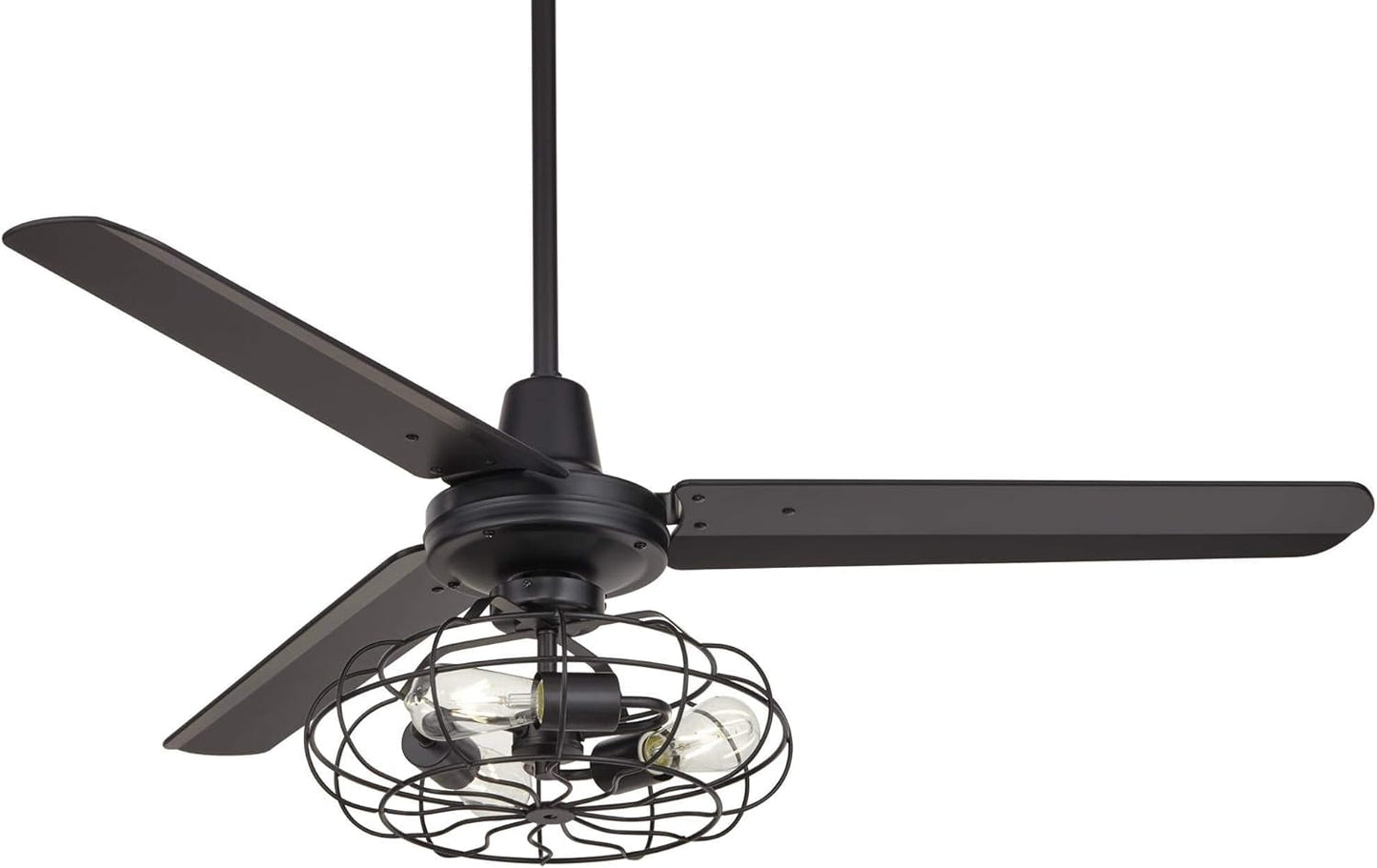 Matte Black Ceiling Fan 52 Inch With Integrated LED Remote