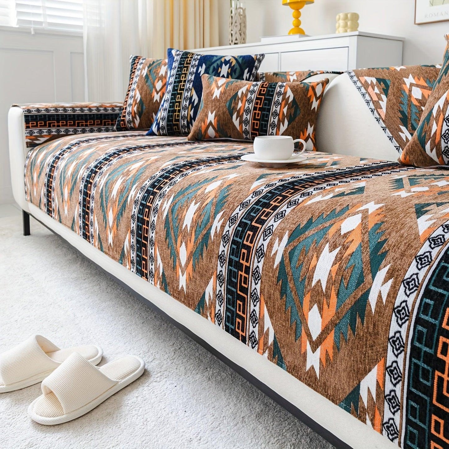 Linen Couch Slipcover | Boho Dog Proof Couch Slipcovers for All-Season