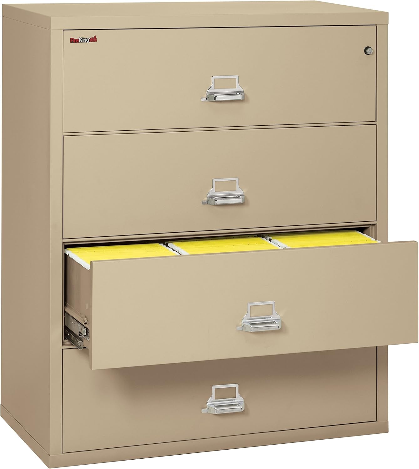 Lateral 4 Drawer Fire Safe File Cabinet With Key Lock 1 Hour Fire Rated