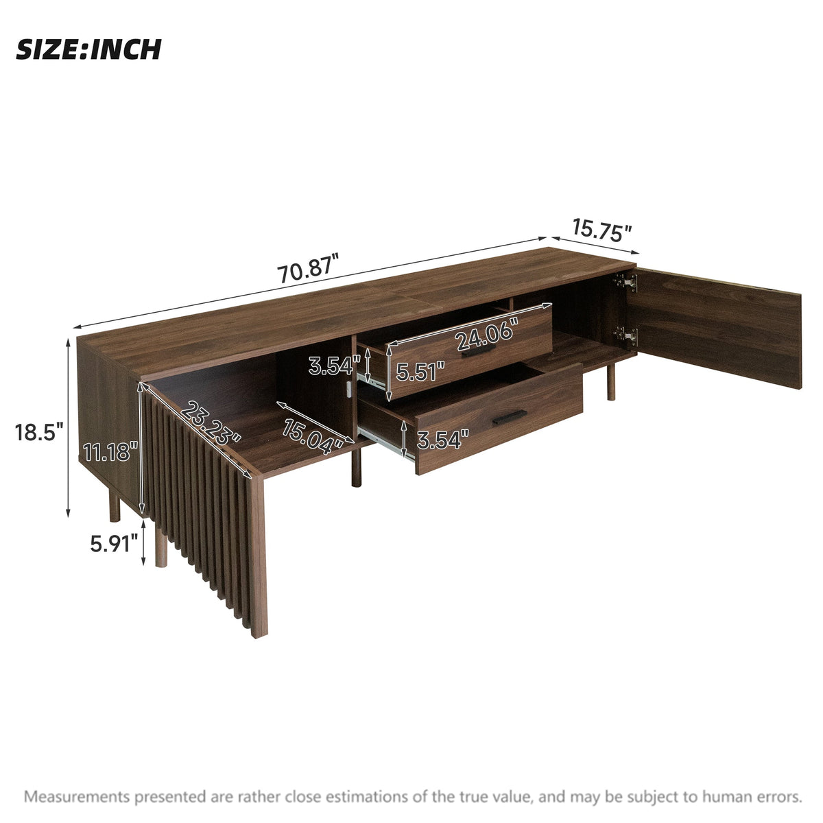 70 Inch Modern TV Stand for Living Room