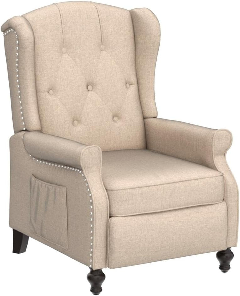 Vintage Wingback Recliner Chair With Massage And Heat