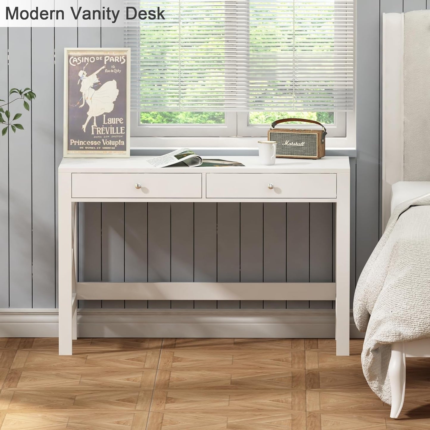 40 Inch White Computer Desk For Home Office Use And Study