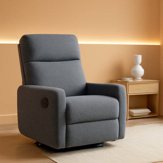 Grey Swivel Rocking Glider Recliner For Nursery 4 In 1